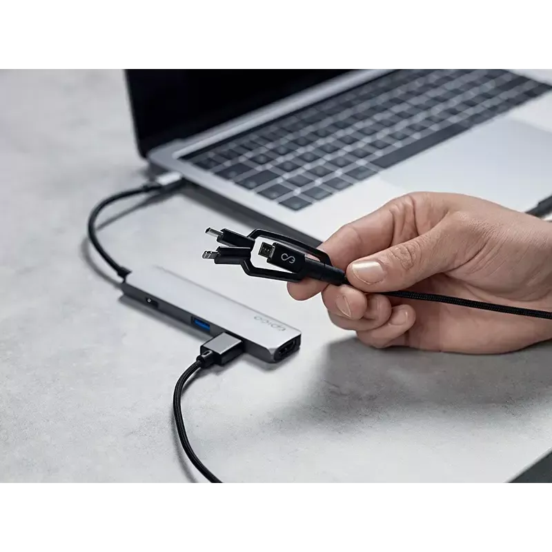 Cavo USB-A a USB-C/Micro-USB-B/Lightning 3 in 1 1,2 m Epico