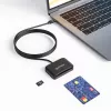 Manhattan lettore di smart card a contatto USB-C con slot MicroSD, connettore USB Type-C su interfaccia lettore a contatto e microSDXC, supporta Windows, macOS e Linux, legge SIM con adattatore, cavo 1 m, nero, tre anni di garanzia