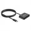 Manhattan lettore di smart card a contatto USB-C con slot MicroSD, connettore USB Type-C su interfaccia lettore a contatto e microSDXC, supporta Windows, macOS e Linux, legge SIM con adattatore, cavo 1 m, nero, tre anni di garanzia