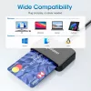 Manhattan lettore di smart card a contatto USB-C con slot MicroSD, connettore USB Type-C su interfaccia lettore a contatto e microSDXC, supporta Windows, macOS e Linux, legge SIM con adattatore, cavo 1 m, nero, tre anni di garanzia