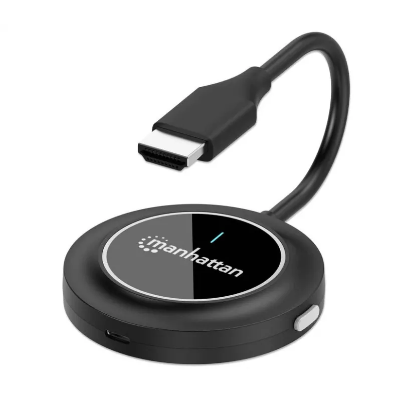 Manhattan kit presentazione wireless HDMI 1080p, set da 2 pezzi con ricevitore HDMI e dongle trasmettitore HDMI per la trasmissione wireless di un segnale video da laptop/tablet/smartphone a TV o proiettore HDMI, nero