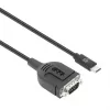 Manhattan cavo convertitore USB-C a seriale, 1 m, connettore maschio su connettore maschio, seriale/RS232/COM/DB9, chip Prolific PL2303GT, cavo nero, tre anni di garanzia