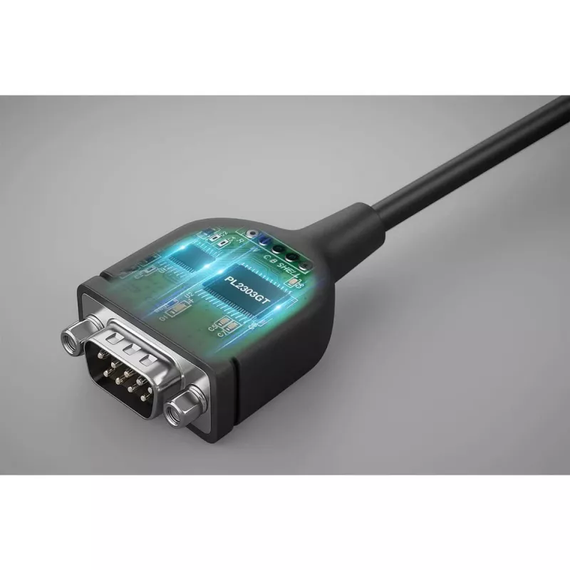 Manhattan cavo convertitore USB-C a seriale, 1 m, connettore maschio su connettore maschio, seriale/RS232/COM/DB9, chip Prolific PL2303GT, cavo nero, tre anni di garanzia