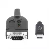 Manhattan cavo convertitore USB-C a seriale, 1 m, connettore maschio su connettore maschio, seriale/RS232/COM/DB9, chip Prolific PL2303GT, cavo nero, tre anni di garanzia