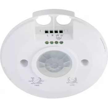 Renkforce 1488533 Rilevatore di movimento PIR da soffitto, 360 gradi, relè, bianco, IP20