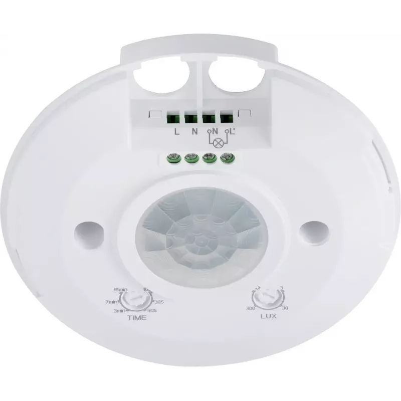 Renkforce 1488533 Rilevatore di movimento PIR da soffitto, 360 gradi, relè, bianco, IP20