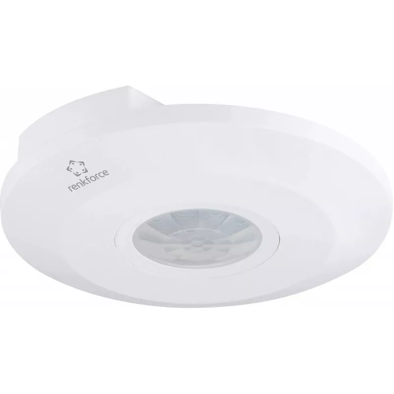 Renkforce 1488533 Rilevatore di movimento PIR da soffitto, 360 gradi, relè, bianco, IP20