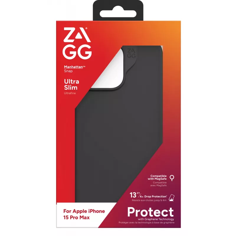 ZAGG Cases Manhattan Snap Apple iPhone 15 Pro Max nero EN/FR