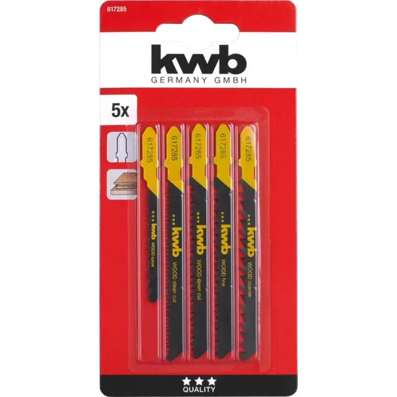 Lama per seghetto alternativo KWB 617285 acciaio ad alto tenore di carbonio 5 pezzi