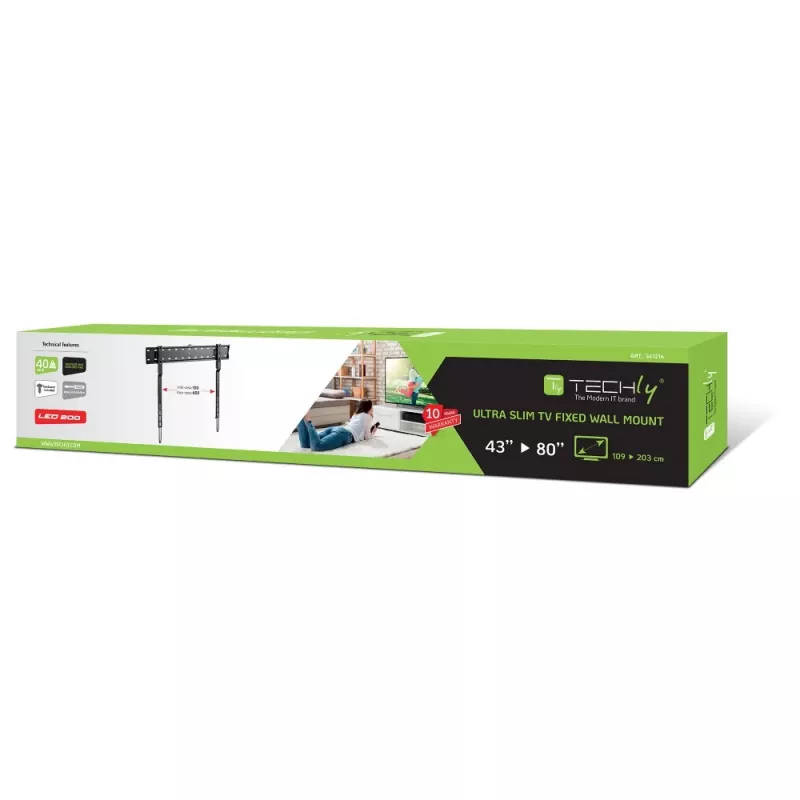 Supporto a parete per TV Techly ICA-PLB 736F 2,03 m (80 pollici) nero
