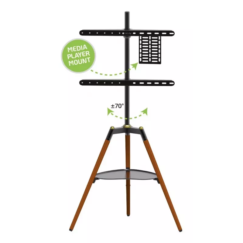 Supporto/base per TV Techly ICA-TR58 165,1 cm (65 pollici) nero, legno