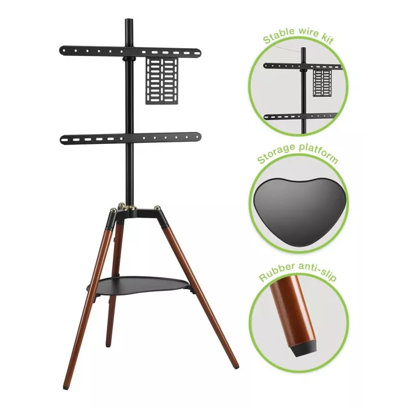 Supporto/base per TV Techly ICA-TR58 165,1 cm (65 pollici) nero, legno