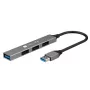 Dock/replicatore di porte per laptop Techly IUSB32-HUB4A-3U2SLS con filo USB 3.2 Gen 1 (3.1 Gen 1) Type-A grigio