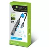 Dock/replicatore di porte per laptop Techly IUSB32-HUB4A-3U2SLS con filo USB 3.2 Gen 1 (3.1 Gen 1) Type-A grigio