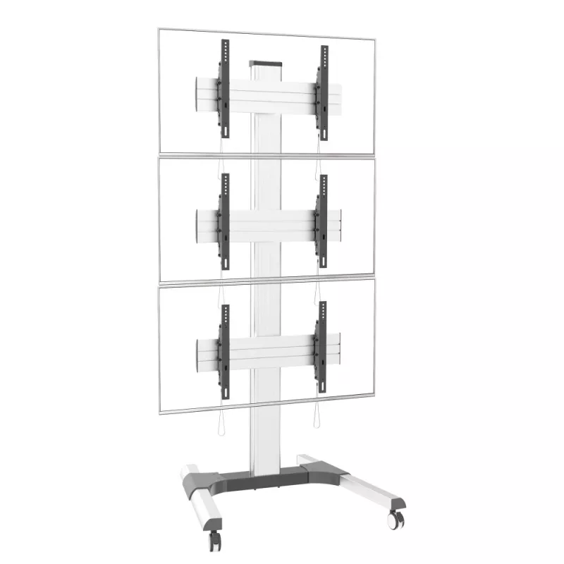Supporto a pavimento Techly per 3 TV LCD/LED 32-55 pollici per videowall
