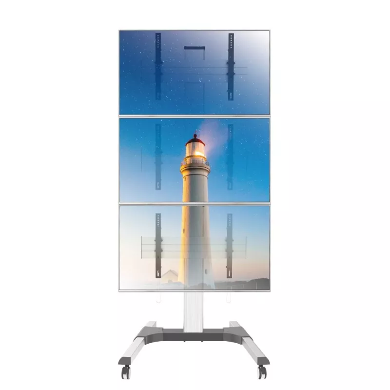 Supporto a pavimento Techly per 3 TV LCD/LED 32-55 pollici per videowall