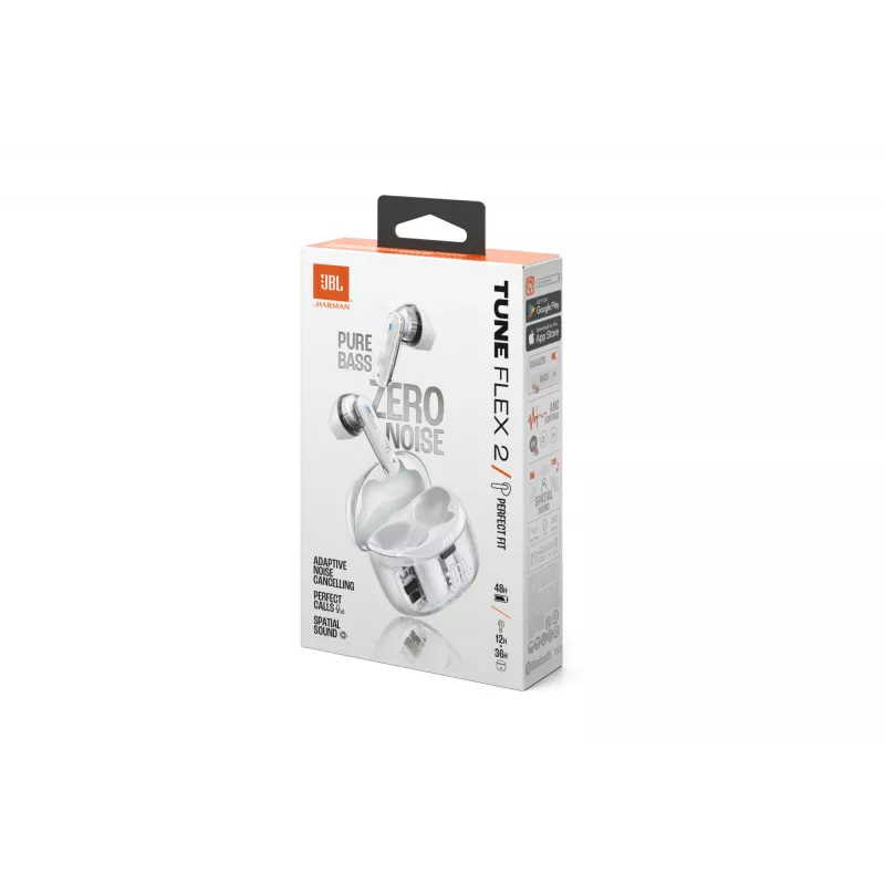 Cuffie JBL Tune Flex 2 Ghost Edition — True Wireless (TWS) in-ear, Bluetooth, 20–20000 Hz, bianco