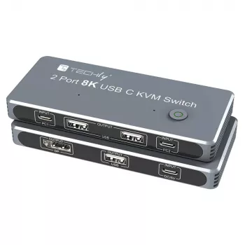 Switch KVM Techly IDATA KVM-DPC8K grigio