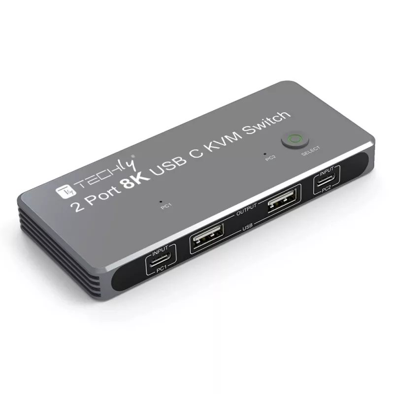 Switch KVM Techly IDATA KVM-DPC8K grigio