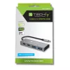 Techly IUSB32C-HUB4AC2 hub USB-C a 4 porte (2x USB-A, 2x USB-C), USB 3.2, 10 Gbps, argento