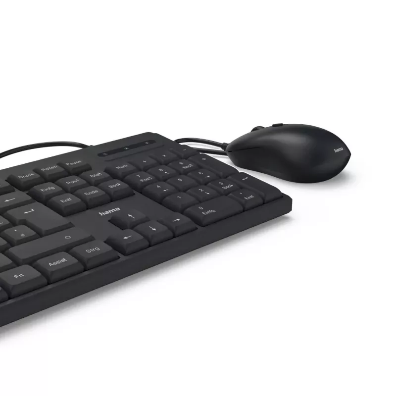 Hama CKM-200 tastiera mouse inclusi home/office USB QWERTZ tedesco nero
