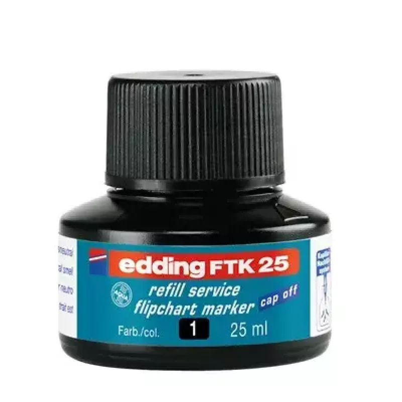 Inchiostro di ricarica per marker Edding ED-FTK25-001, inchiostro nero, 25 ml, 1 pz.