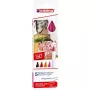 Pennarelli Edding 4600 set — 5 colori (nero, cremisi, arancione, rosa, rosso), punta tonda