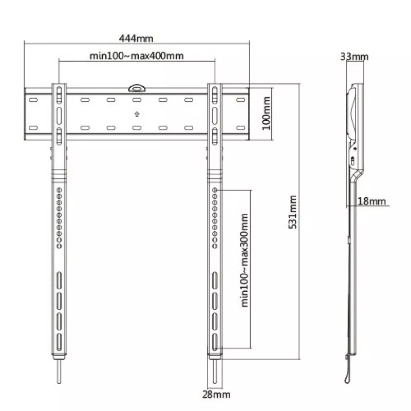 Techly ICA-PLB 734F Supporto/Staffa da parete per TV 165,1 cm (65
