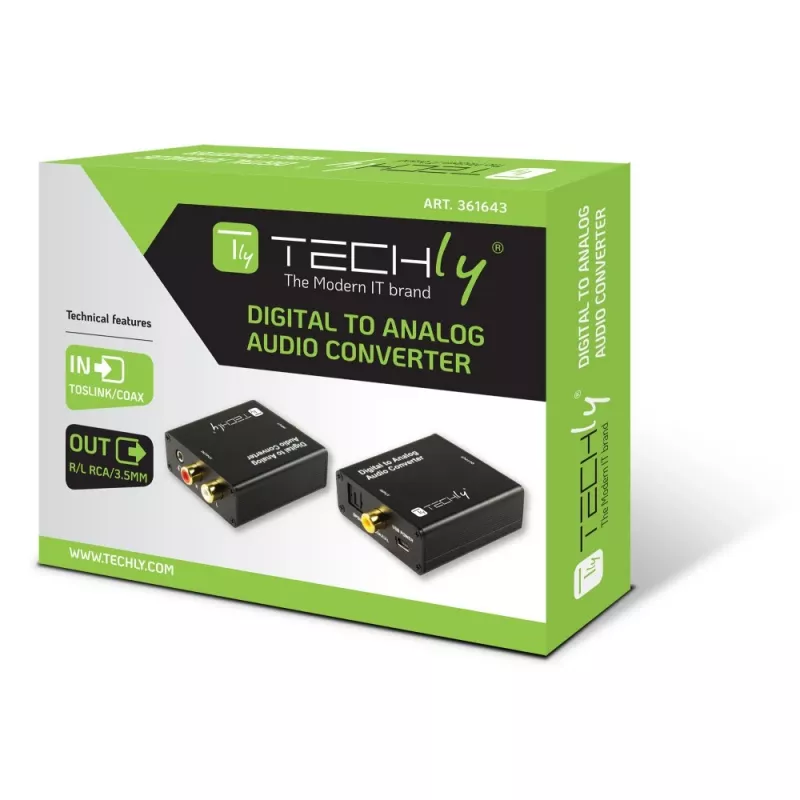 Techly IDATA SPDIF-9 Convertitore audio Nero