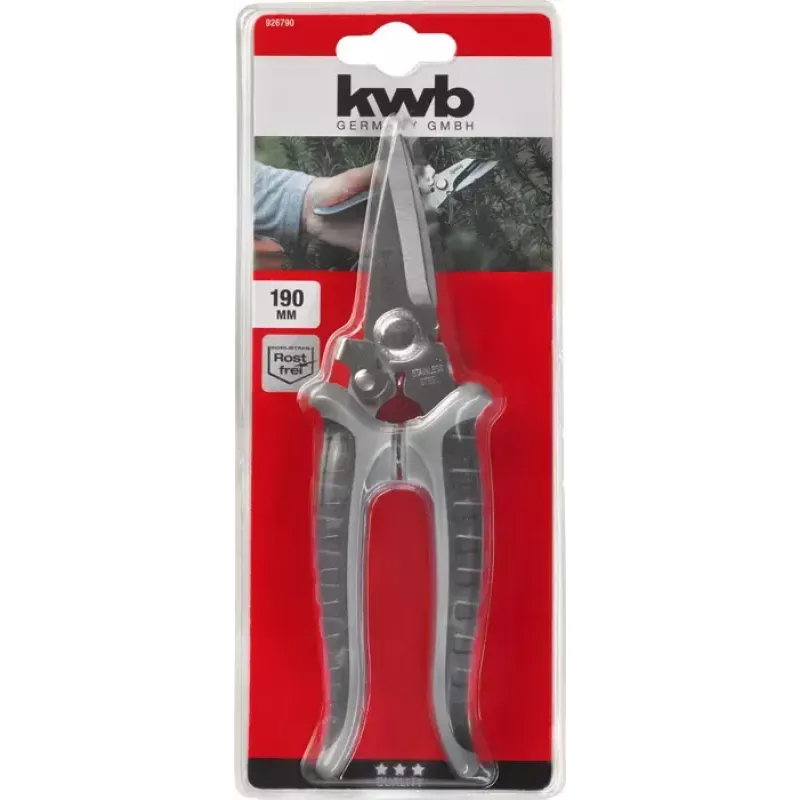 Cesoia per erba KWB 926790 manico lungo lama dritta 190 mm
