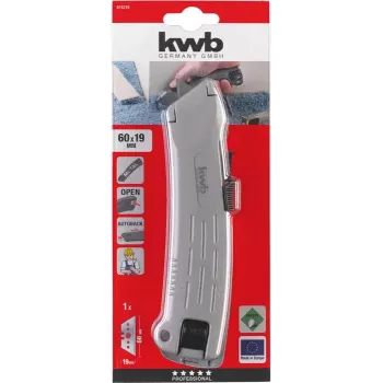 KWB 015210 Profi taglierino di sicurezza con lama trapezoidale, 173 mm