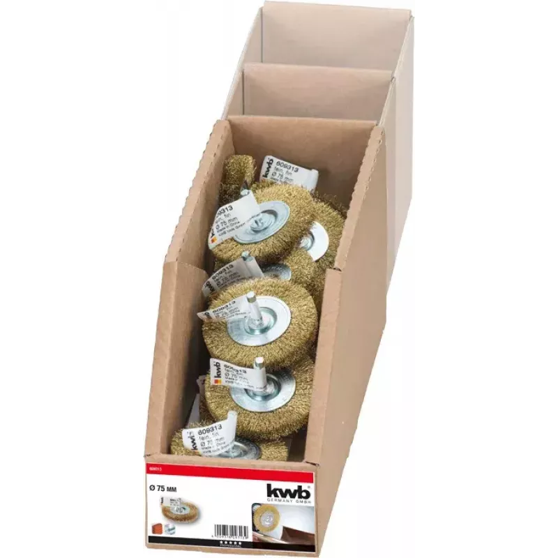 KWB 609313 Spazzola circolare, filo d'ottone ondulato, 75 mm