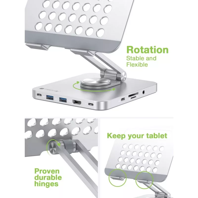 Techly hub USB-C 8 in 1 docking station supporto per tablet