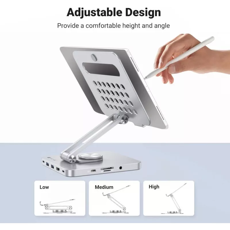 Techly hub USB-C 8 in 1 docking station supporto per tablet