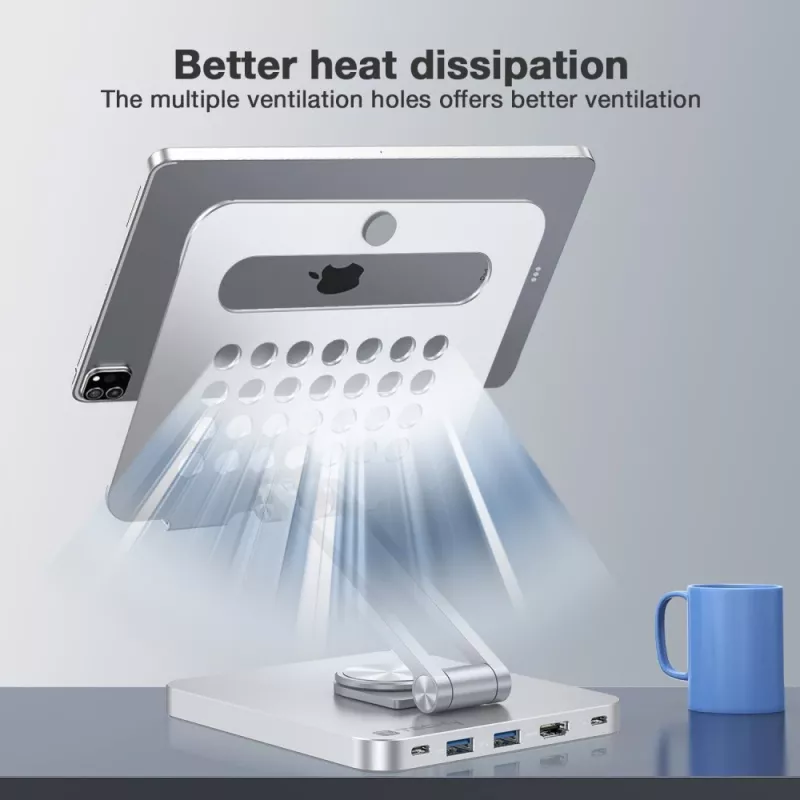 Techly hub USB-C 8 in 1 docking station supporto per tablet