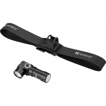 Sandberg Headlamp 500 Duo, torcia frontale, nera, alluminio, IP44, LED, 25 lm