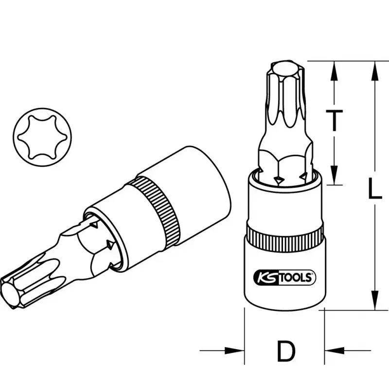 KS Tools 1/4 inch bussola a inserto TX, T30 (911.1446)
