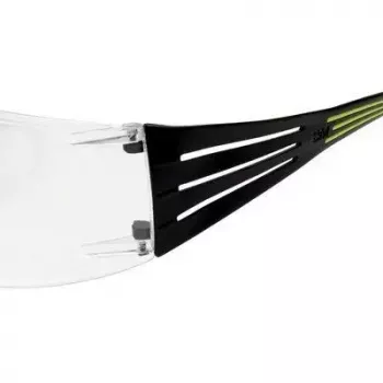 Occhiali di sicurezza 3M SF4000CC1 — occhiali protettivi in plastica, lente trasparente, nero/verde