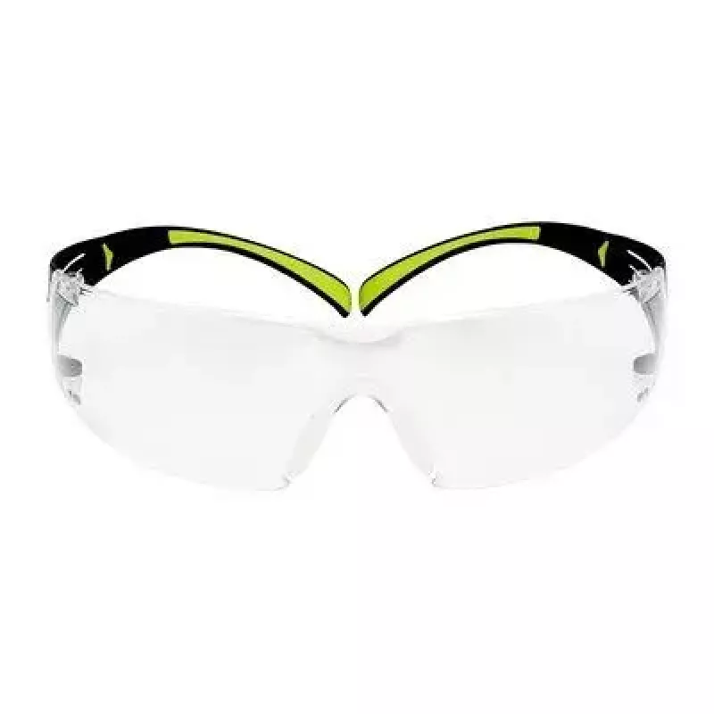 Occhiali di sicurezza 3M SF4000CC1 — occhiali protettivi in plastica, lente trasparente, nero/verde
