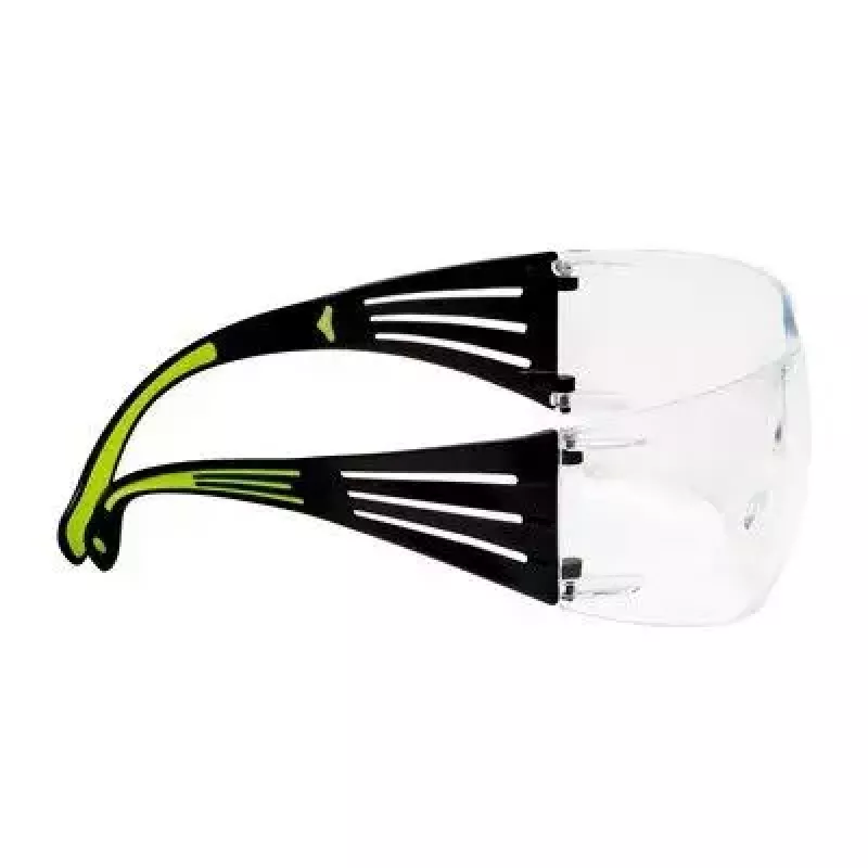 Occhiali di sicurezza 3M SF4000CC1 — occhiali protettivi in plastica, lente trasparente, nero/verde