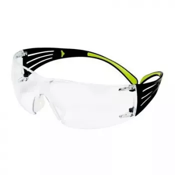 Occhiali di sicurezza 3M SF4000CC1 — occhiali protettivi in plastica, lente trasparente, nero/verde
