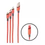 shiverpeaks BASIC-S Cavo di ricarica 3-in-1, da USB-A a Micro-B + USB-C + 8 pin, rosso, 1,2 m