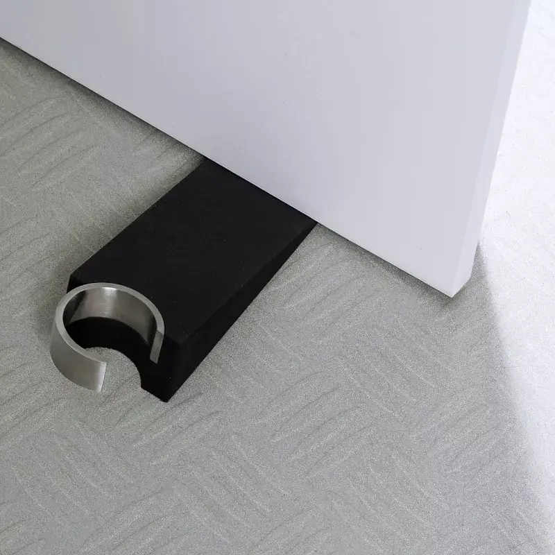 Fermo porta Blomus WEDO nero gomma acciaio inox