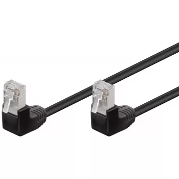 Cavo patch Goobay CAT 5e 2x 90° angolato F/UTP nero 3 m