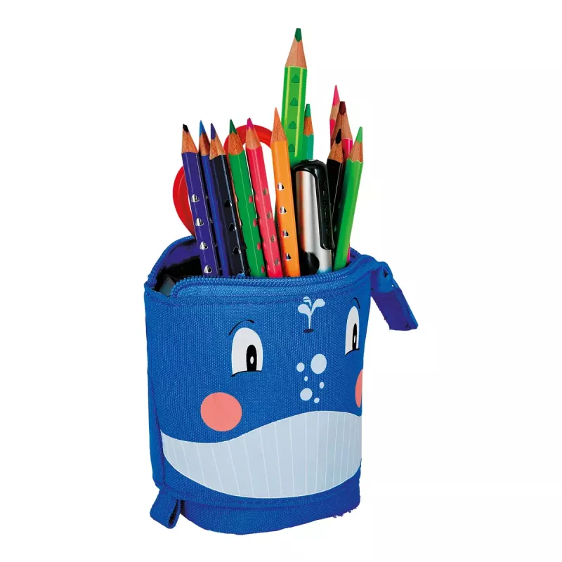 Astuccio morbido Herlitz Whale poliestere nero blu rosa