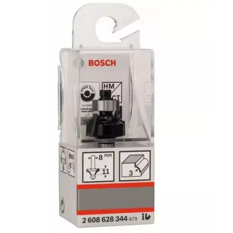 Bosch Accessories 2608628344 Fresa per arrotondare in metallo duro, gambo da 8 mm, lunghezza 53 mm