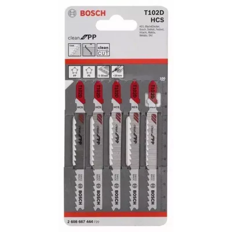 Lama per seghetto alternativo Bosch T 102 D profilo in plastica 4 mm passo dente