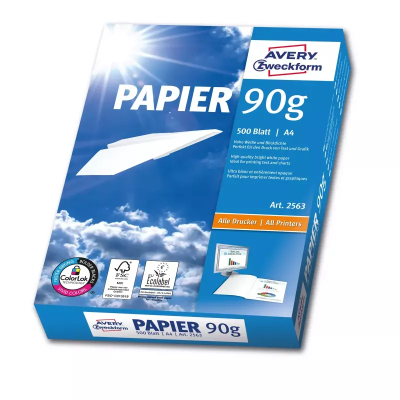 Carta per stampante A4 Avery 90 g/m² 500 fogli