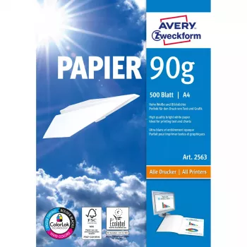Carta per stampante A4 Avery 90 g/m² 500 fogli