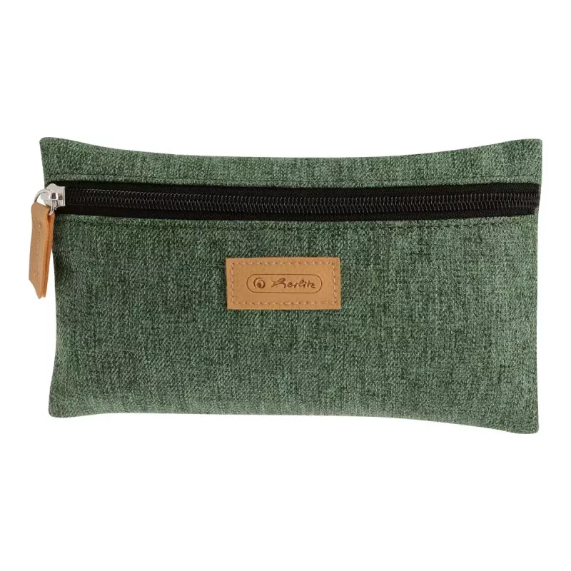 Astuccio morbido Herlitz GREENline poliestere verde grigio 210x15x123 mm